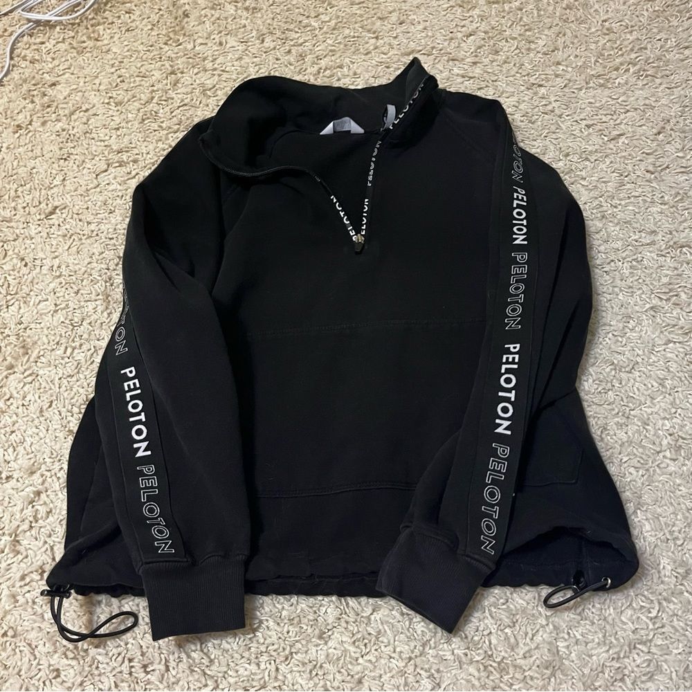 peloton womens quarter zip black jacket size medium